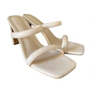 Coutgo Nude Double Band High Heels Shoes (NEW)